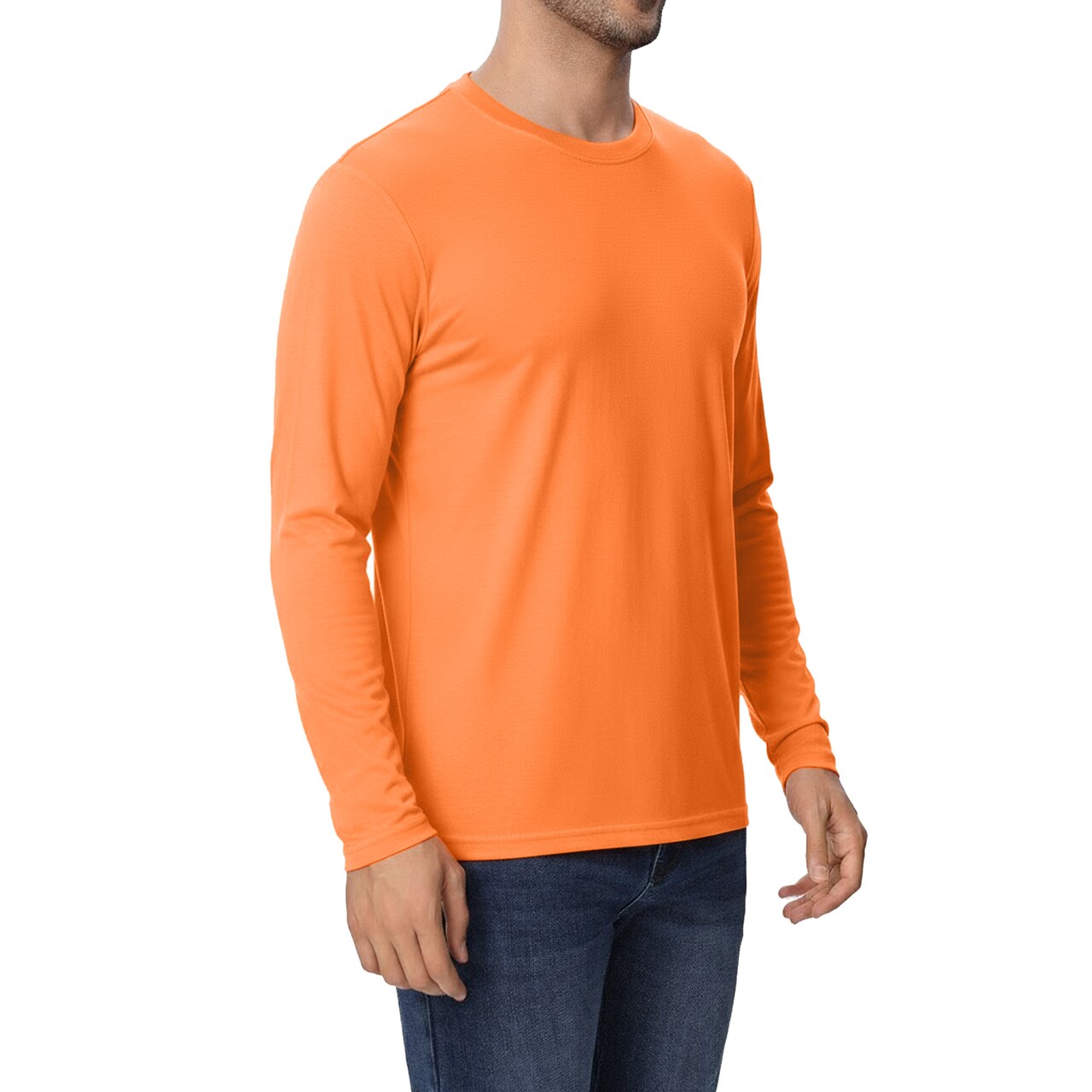 Zfeel ZF912 Hobby & Workshop Shirt – UPF 50, Lightweight Long Sleeve, Neon Orange, 3-Pack